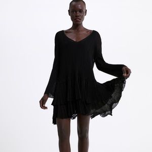 ZARA Black Ruffle Dress